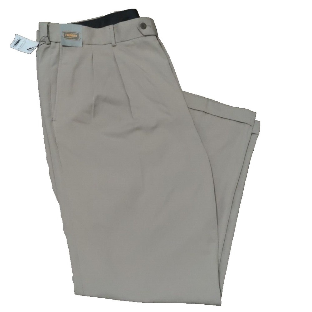The Foundry Supply Co. Big & Tall Men's Brown Pleated‎ Dress pants Size 46/34